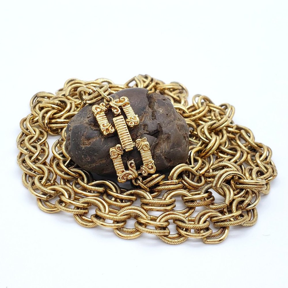 Vintage Givenchy Long Gold Toned double link chain